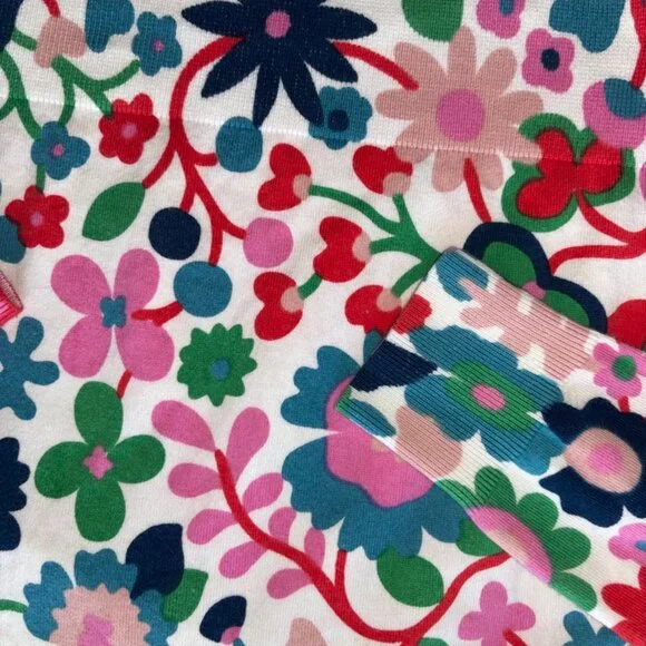 Boden Crew Neck Floral Print Color Sweatshirt Top Pullover size S - Picture 4 of 7